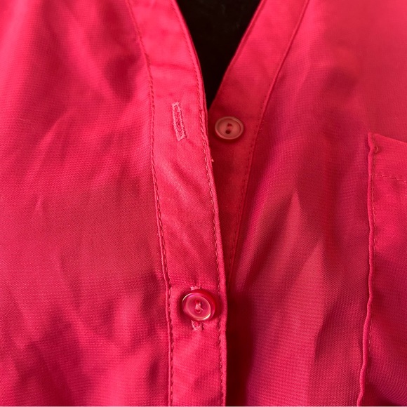 Sheer Grid Cutout Back Red Top - Picture 10 of 14